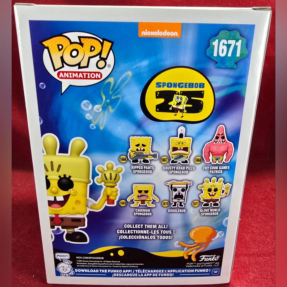 Glove world spongebob funko # 1671 (nib) With Pop Protector - Picture 7 of 7